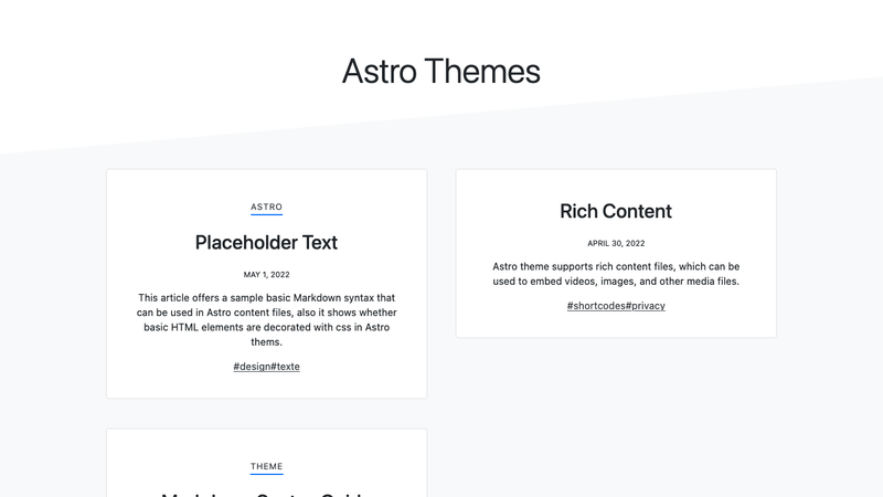 Astro Simple Blog Theme